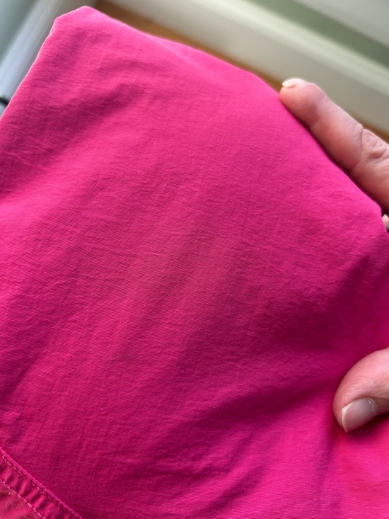 Hanna Andersson Gray and Hot Pink Striped Hooded Rain Jacket - Picture 9 of 9